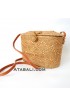 Tote Ata Rattan Grass Handwoven Bag with Leather Strap